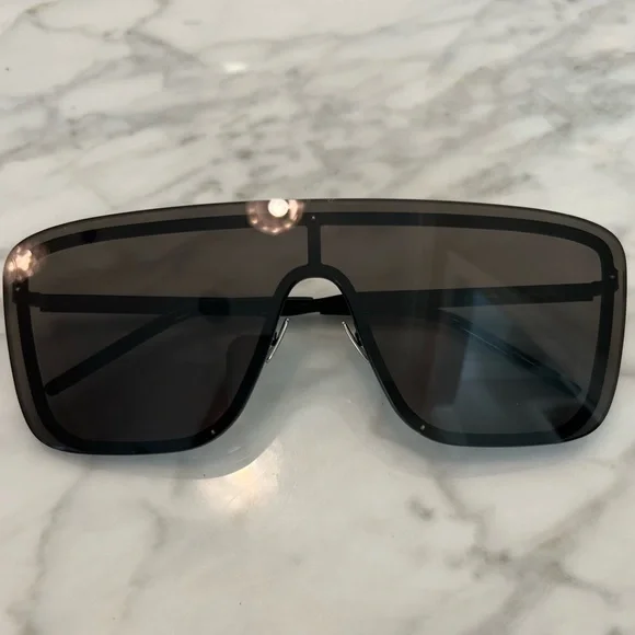 Saint Laurent 364 Mask Black Brand New Sunglasses Saint Laurent SL 364 MASK Oversized Shield Sunglasses Black  main image 3